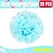 20pcs Light Blue Paper Pom Poms Decorations, DIY Decorative Tissue Paper Pom-poms Flowers Ball for Party Wedding Outdoor Decoration